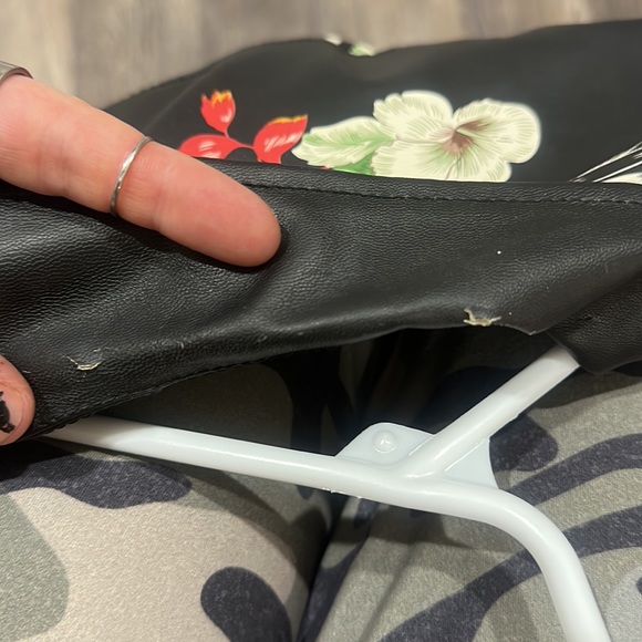 Floral Faux Leather Studded Jacket - Picture 6 of 6